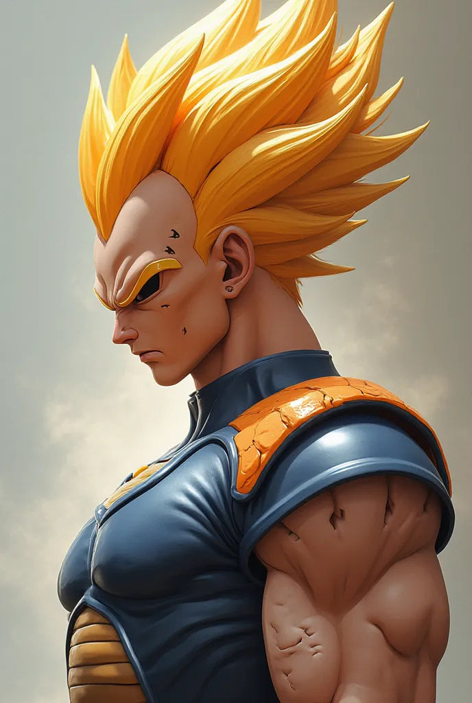 Hyperrealistic version of Vegeta, hyperdetailled, hyperrealistic