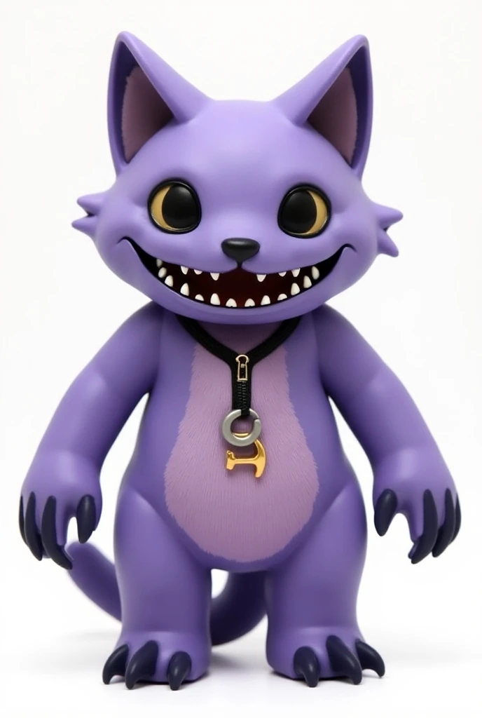 CatNaps toy form is an anthropomorphic purple-furred cat with black eyes, triangular ears, a black nose and a very long tail. His paws are a darker shade of purple, similar to the insides of his ears. Just like the other Smiling Critters, CatNap is depicte...