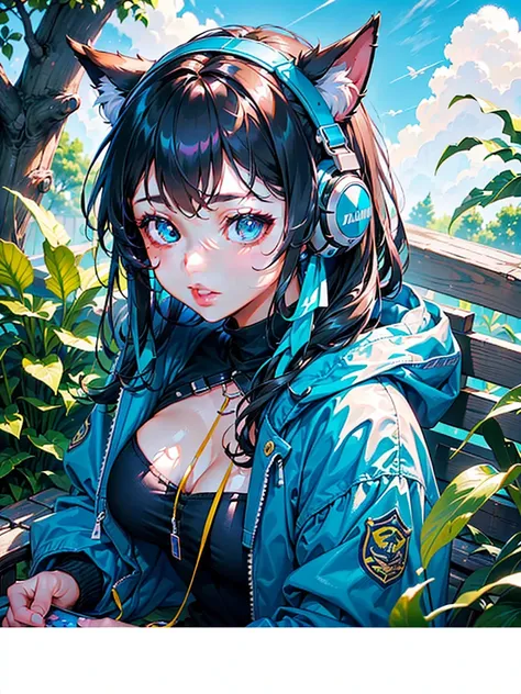 [INITIA/MAIN]] gamer girl, cat headphones, rainbow, black hair and rainbow highlights, teenager, 
RECOVER FULL DATA to SEED IMPORTANT NOTICE: (MANTAIN INFORMATION and FULL APPEARANCE of this GIRL, 
INCLUDES PHYSICAL, SIZE, AND OTHER MINIMAL DETAILS, IF (((...