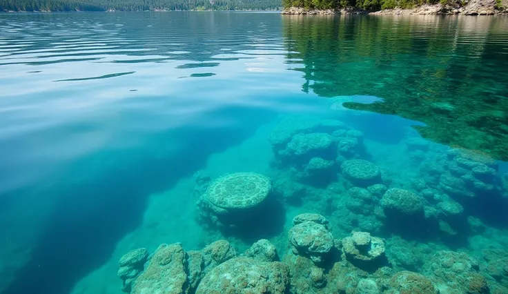 Photo of crystalline lake ,  I see the bottom of the lake