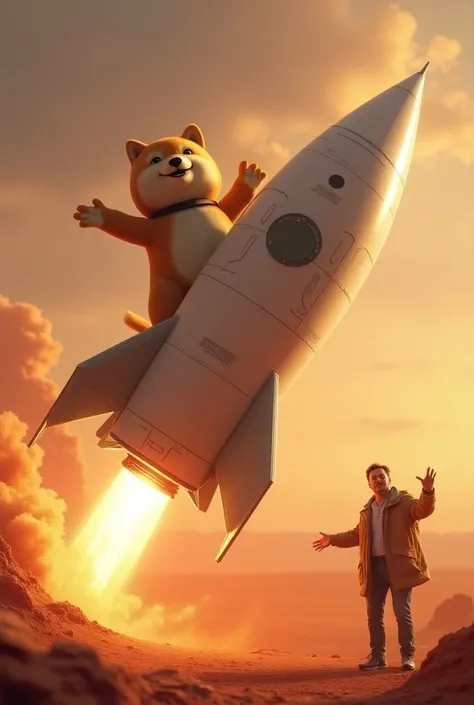 Dogecoin going to Mars by rocket and also featuring Elon Musk 