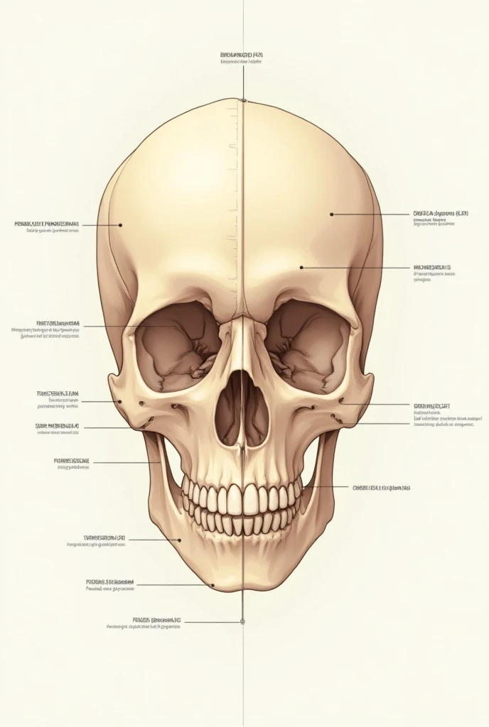  I created a school mind map talking about the immovable joint of the skull. What is it, the topics , briefly explaining with short sentences in Portuguese . with images