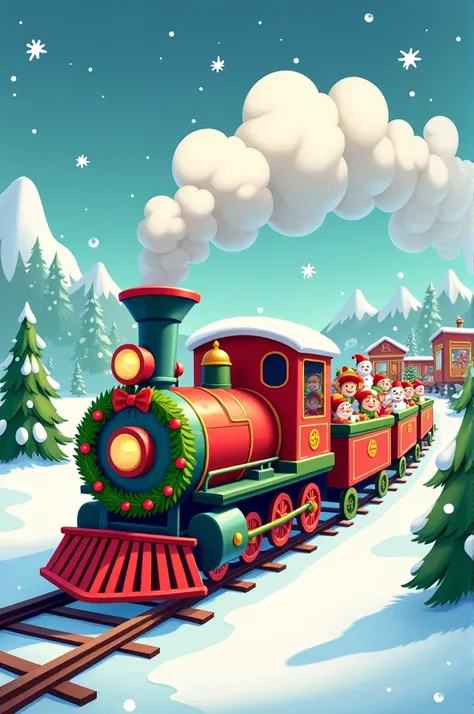 Cartoon Christmas train 
