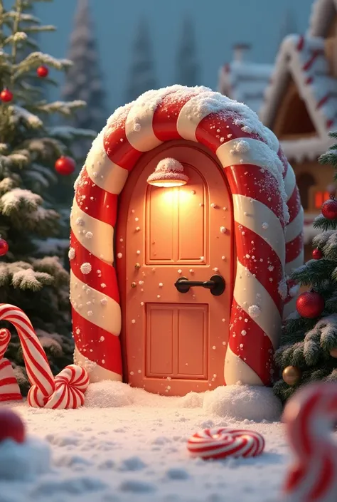 Caricature-shaped candy Christmas doors 
