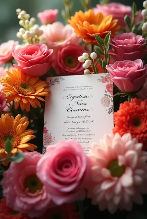 I want to send an invitation to a romantic dinner inside the flower bouquet. Quero opcoes de designe 