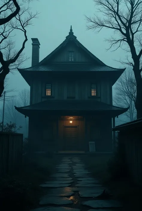 Create an realistic image of japanese haunted house 