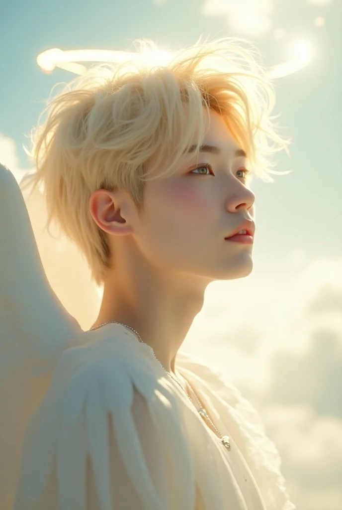 An image of Park Jimin that looks like an angel 