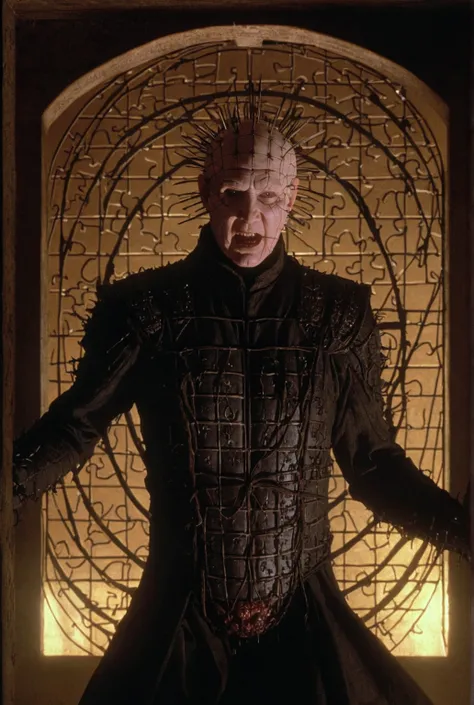 Hellraiser - The main demon entering our world through a portal that opens the puzzle .