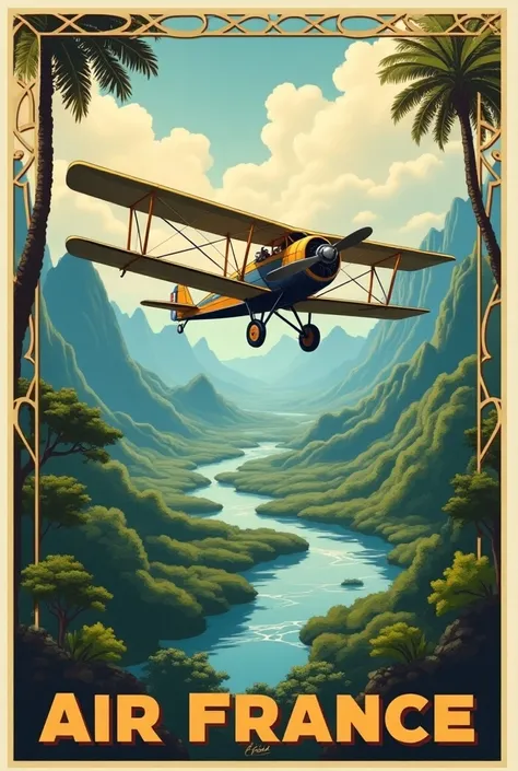 Poster from the 1920s for airfrance Africa 