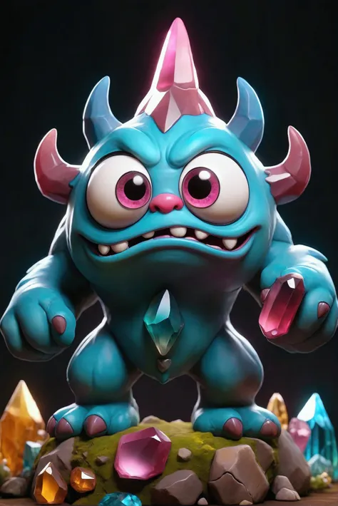 Cute crystal monster, detailed 8k gorgeous bright with lots of quality  