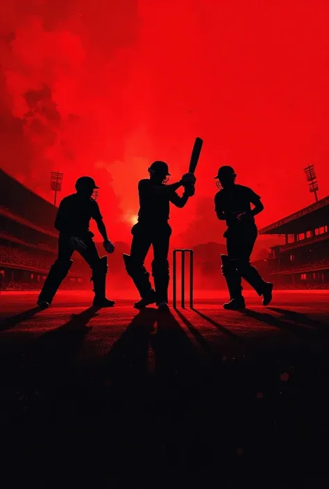 Cricket background for poster in red and black color scheme 