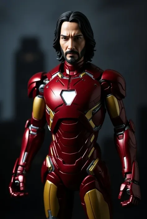 Iron Man action figure with the face of Keanu Reeves 