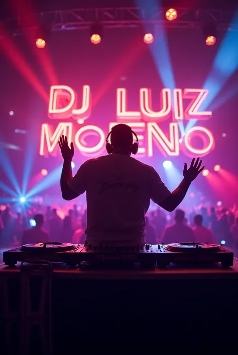 Background for party event size 16 by 9 with the written name DJ LUIZ MORENO 