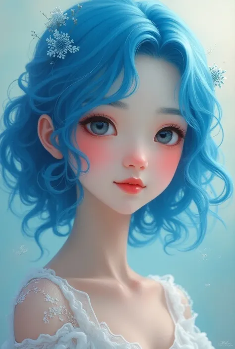 blue haired girl 