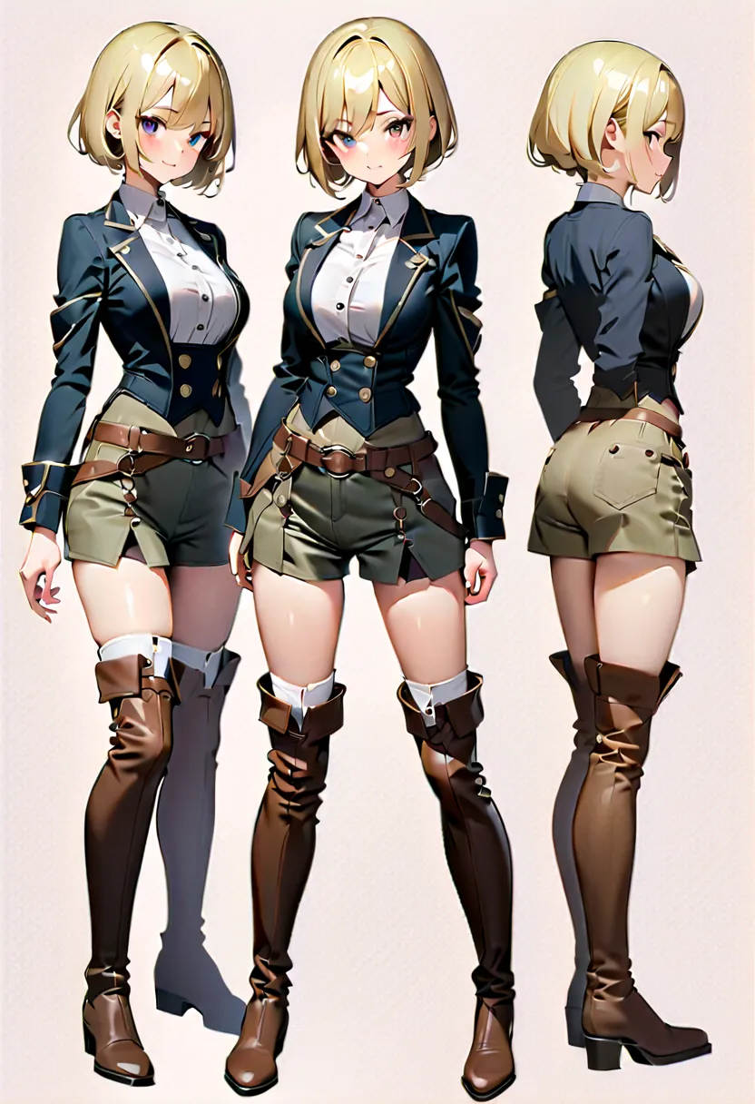 Best Quality、 OFFICIAL ART、masterpiece、 full body portrait 、つま先の textile shading 、 very detailed、Cowgirl、 blonde short hair、Chaps、 Superb Details 、High leg T-backレオタード、ハイレグレオタードCowgirlスーツ、{High leg T-back：1.5}、female 1 person、Age 25、Best Quality、 OFFICIAL ...