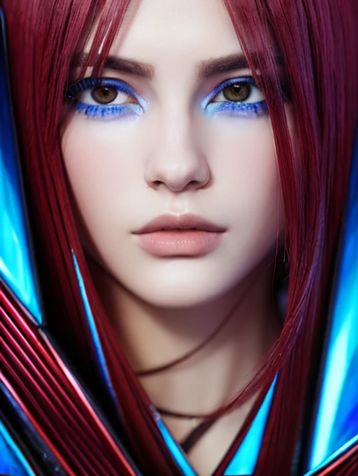 kaleidoscope，full moon，Godslayer ，Lance of Longinus， has a spear，(High quality art,anime, Ultra detailed),(La mejor calidad,4K,8k,High Resolutions, masterpiece :1.2),beautiful detailed lips,Extremely detailed eyes and face,Red hair, bright eyes , blue eyes...