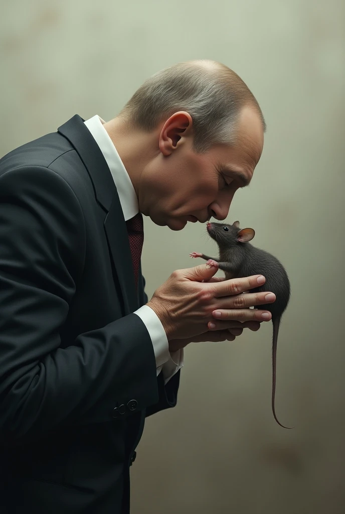 Putin kissing a mouse