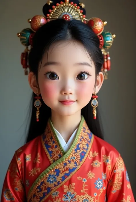 Real Tai girl in national costume, Smile, frontal angle 