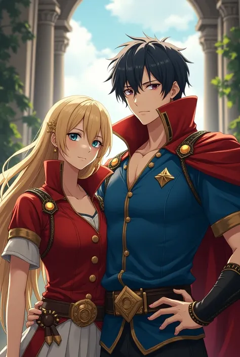 Anime, Fire Emblem King and Queen both wearing a Massive Popped Collar Polo taller than their head