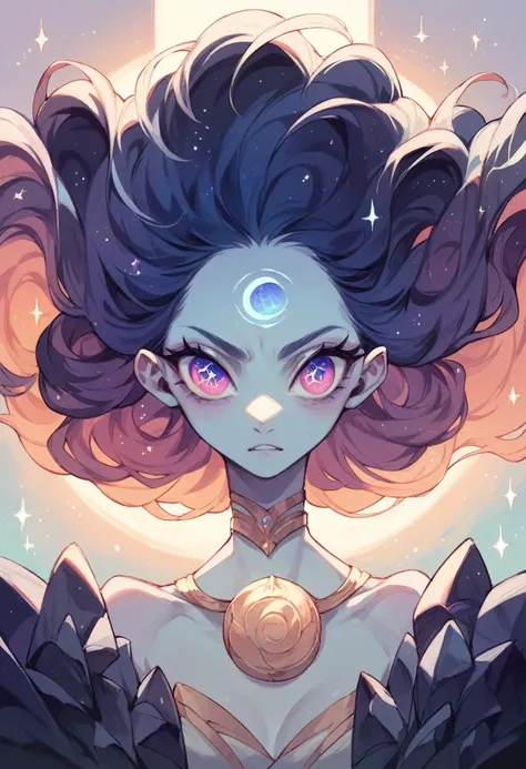 cosmic eyes, young woman