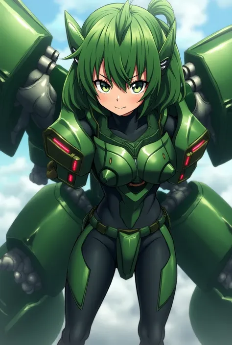 Anime girl Mecha Verde