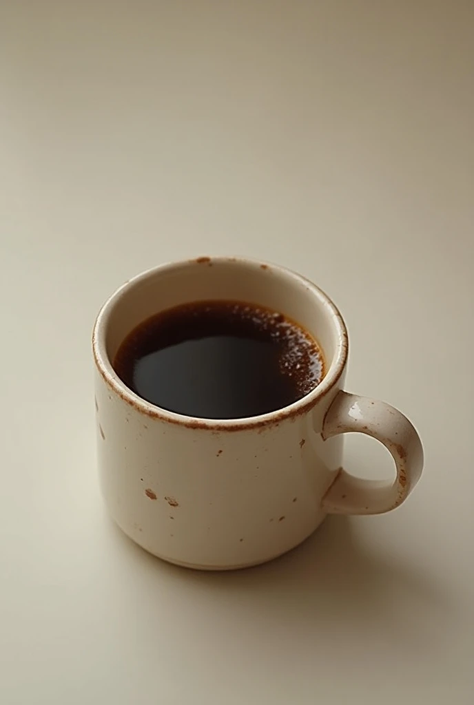 A small vintage coffee mug , Let the coffee content be seen