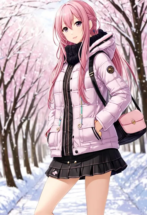 Megurine Luka cute and sexy casual clothes G-pan for a walk in the winter