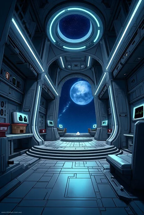  anime style. Interior of a Mass Effect spaceship