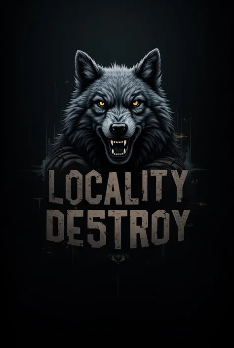 Create a logo written Locality Destroy with a wolf with a focused and angry face in the Call of Duty theme as being
A soldier