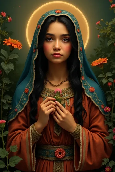 What the Virgin of Guadalupe would look like if she were a real Mexican aboriginal woman and young