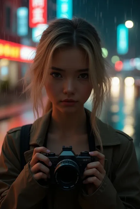 




 A girl holding a camera , mixture4, (8k, RAW photo,  best quality ,  masterpiece : 1.2), (realistic, realistic: 1.37), 1 , could,  cityscape, night, rain, wet,  professional lighting ,  photon mapping , radiosity,  physics-based rendering , blonde gr...