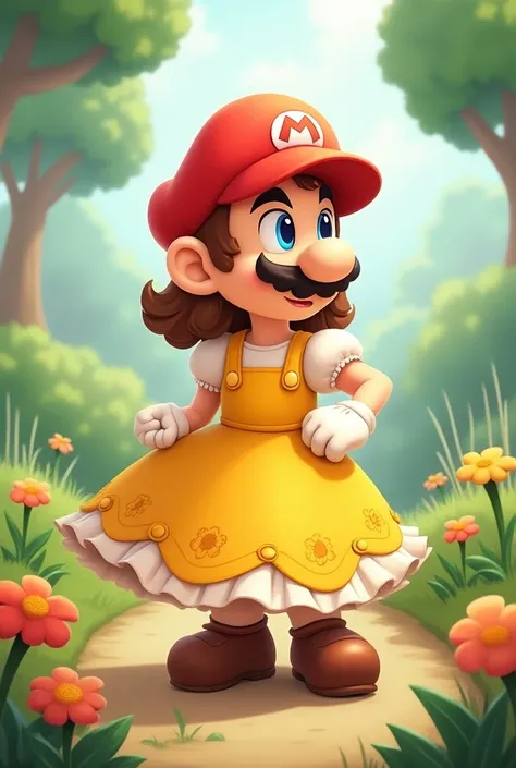 Mario in the dress of 
 Daysi