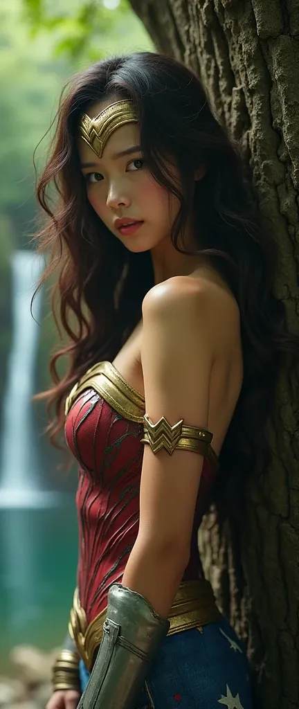 Japanese、cute、   Wonder Woman  。 Brown Hair、masterpiece、 BEAUTIFUL GIRLS、   beautiful eyes、   Eyes Swollen   、A ray of hope、  Best Quality  、超 Kampala  、Cinema Lighting、   so beautiful、(((   Wonder Woman   cosplay,)))   so beautiful顔。 Japanese、10th Generat...