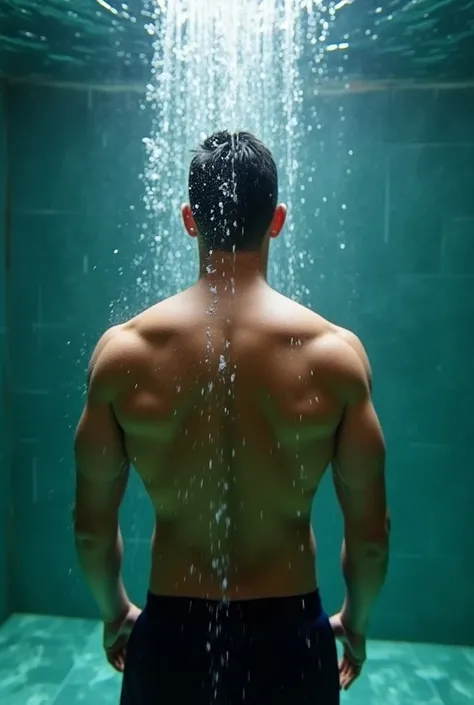  James Rodriguez naked taking a shower underwater. Photo of his back  