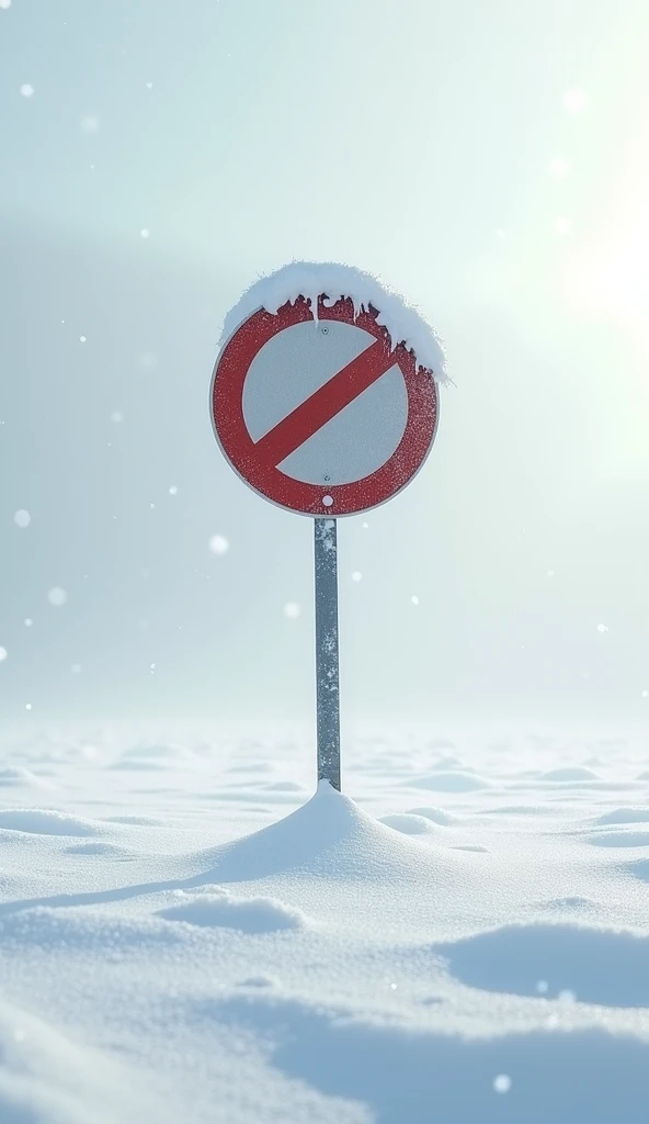 Traffic sign in the snow