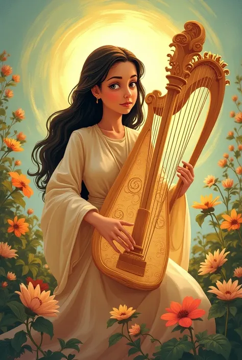 
Young Saint Cecilia playing the Lilo and Stitch 2D style harp