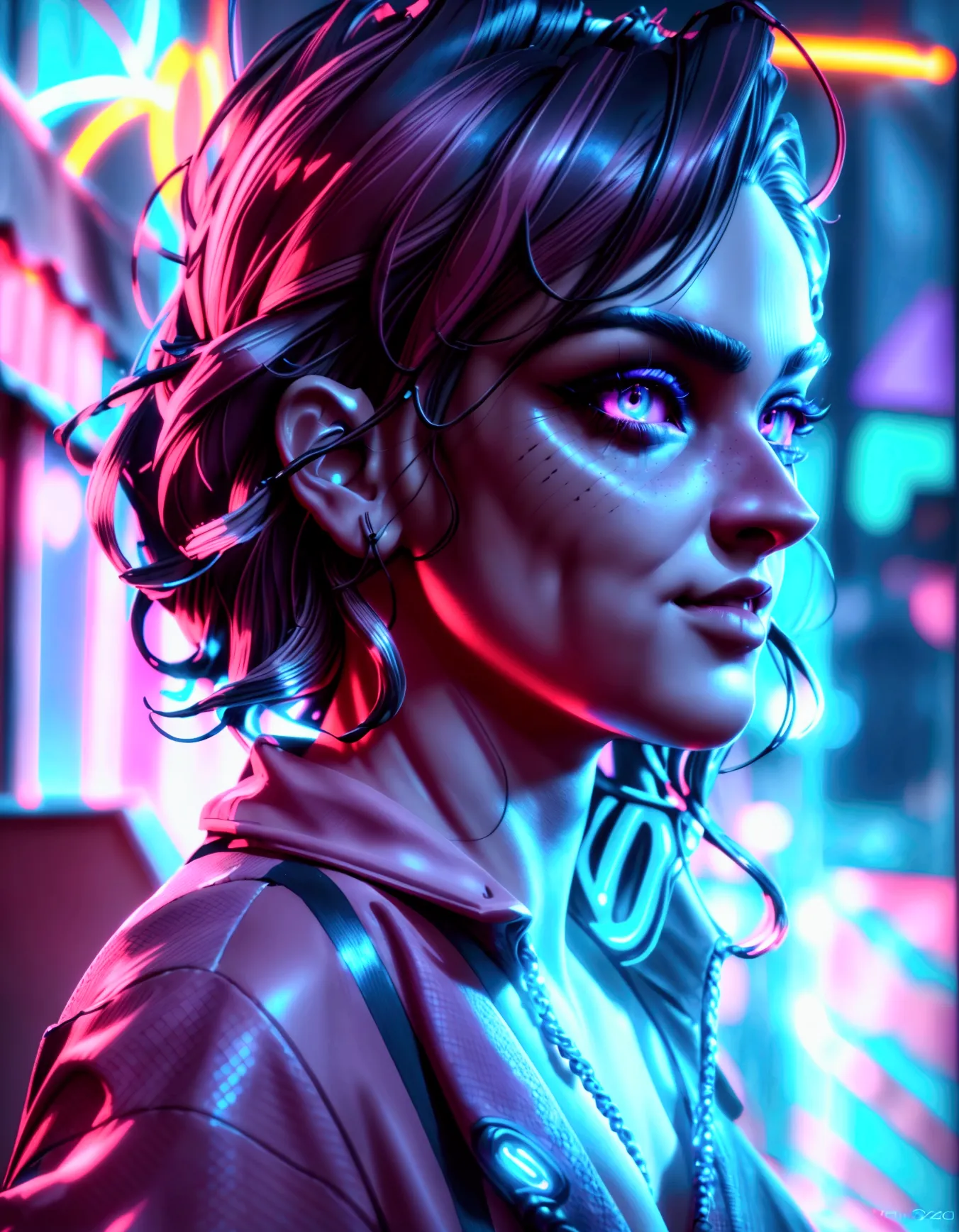 a mystical neon goddess, detailed intricate neon outfit, neon glowing skin, neon energy flowing, dramatic neon lighting, vibrant...