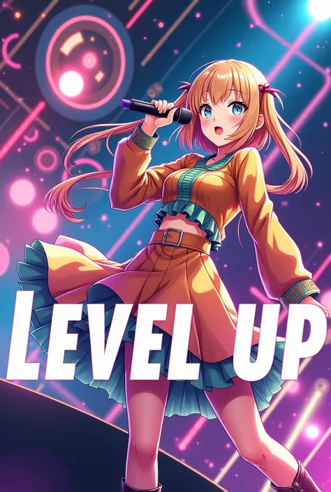 J-pop cover with Level Up marked with an idol on it who seems to be singing