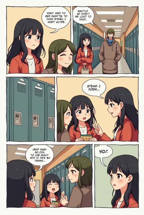 mini comic with eight cartoons about school life and helping a friend to overcome a conflict