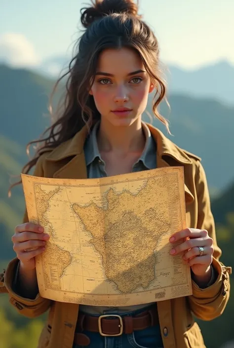 Could you put a map in her hand? ? 