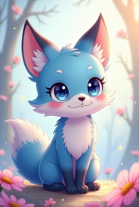 Cute anime blue furry fox 