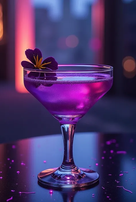 Cocktail insipiré du vibranium dans black Panther en violet sans fleurs 