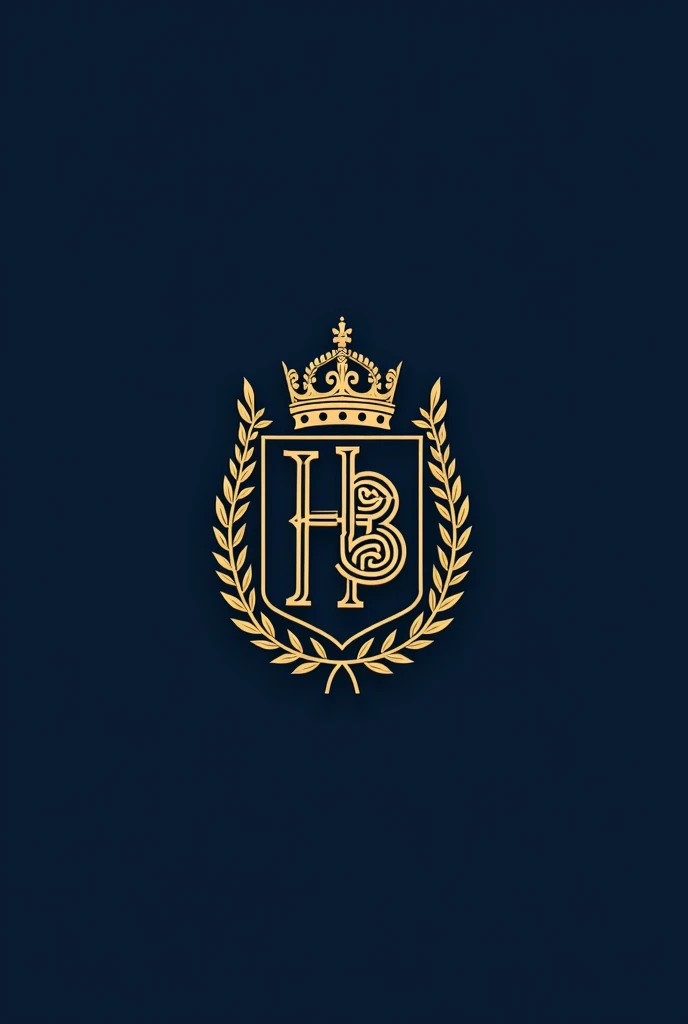  a logo for a law firm with the name  "Herculino de Britto "  in gold color and dark blue background . The shape of the letter should be similar to those used on the family coats of arms . Take the image as a reference and create a coat of arms on the logo...