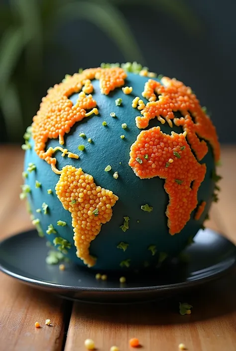 Sushi in the shape of a cute planet Earth