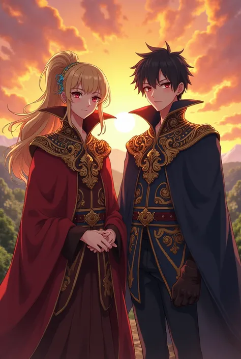 Anime, Fire Emblem King and Queen both wearing a Massive Popped Collar Polo