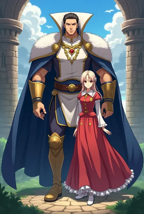 Anime, Fire Emblem King and Princess both wearing a Massive Popped Collar Polo taller than his head