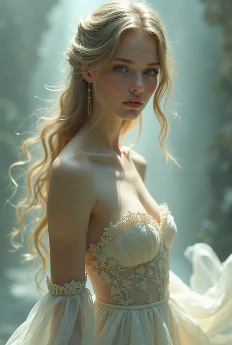 Beautiful mythology girl in dress 