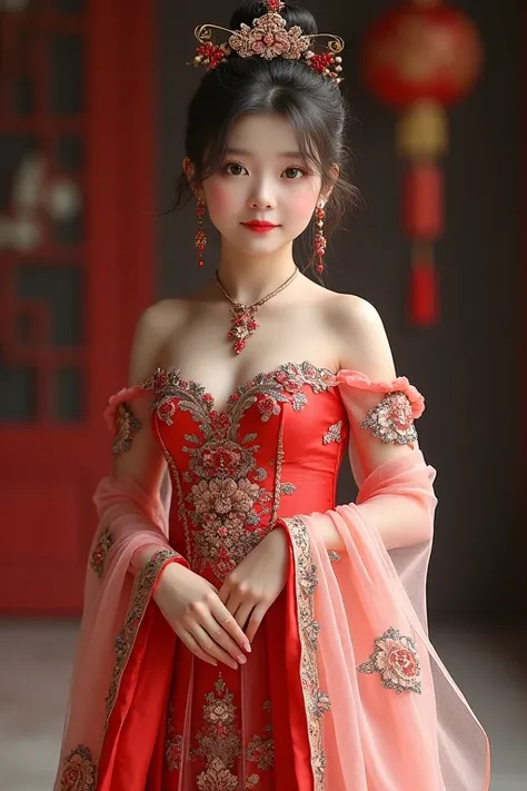 .beautiful girl in one piece Chinese dress masterpiece best quality 1080p 16k detail body perfect face 