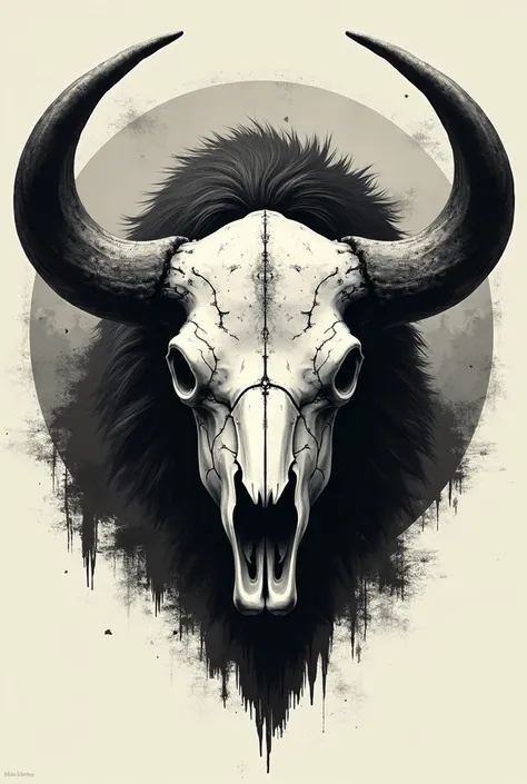 Create a skull of buffalu logo