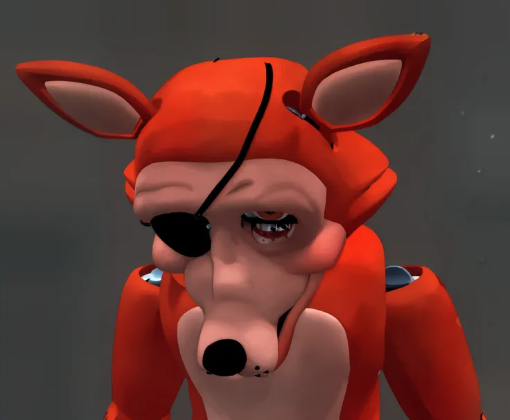 A creepy pirate animatronic fox (FOXY DE FNAF)